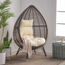 Load image into Gallery viewer, Cutter Teardrop Patio Chair With Water Resistant Cushion - Multi / Brown / Beige
