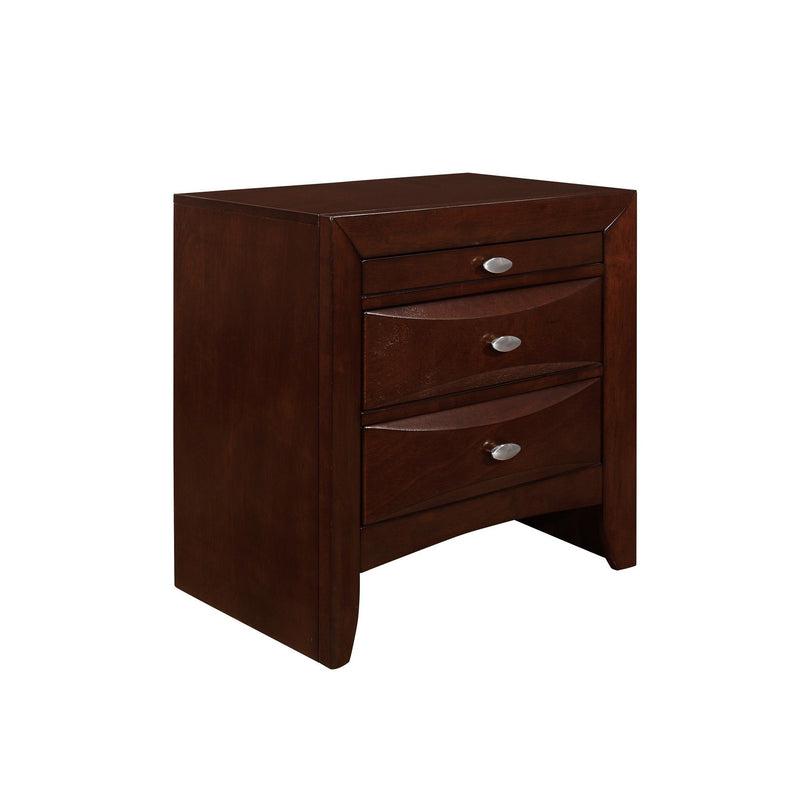 Nightstand With 2 Chambered Drawer - New Merlot