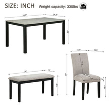 Load image into Gallery viewer, 6 Piece Dining Table Set With Bench And Chairs
