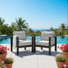 Load image into Gallery viewer, Modern All-Weather Patio Armchairs &amp; Thick Cushions (Set of 2)
