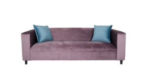 Velvet Sofa for Living Room with Pillows, Modern 3-Seater Sofas Couches for Bedroom, Office, and Apartment with Solid Wood Frame (Lavender)