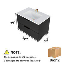 Load image into Gallery viewer, Modern Wall Mounted Floating Bathroom Vanity With Sink And Drawers
