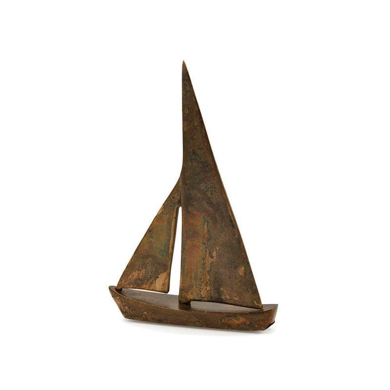 Decorative Sailboat Tabletop Sculpture - Rust