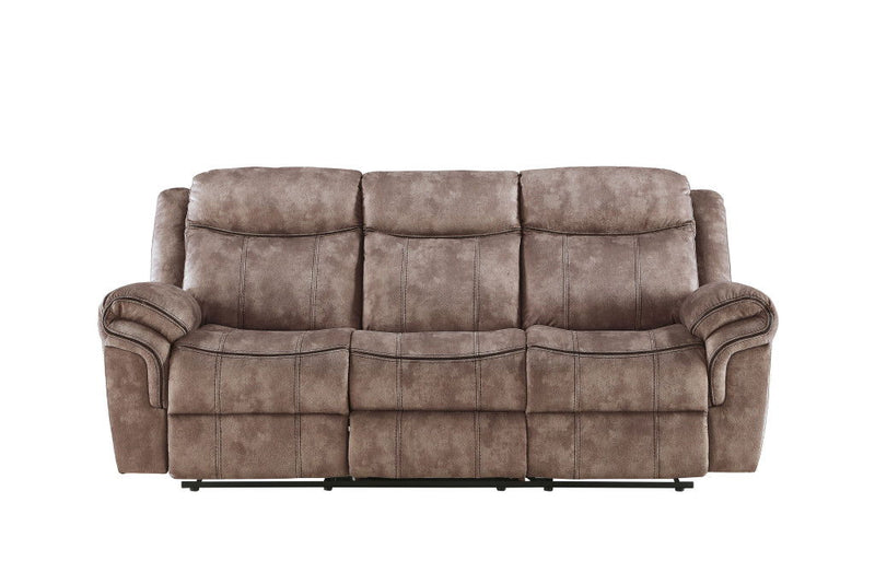 Velvet Reclining USB Sofa And Storage - Chocolate