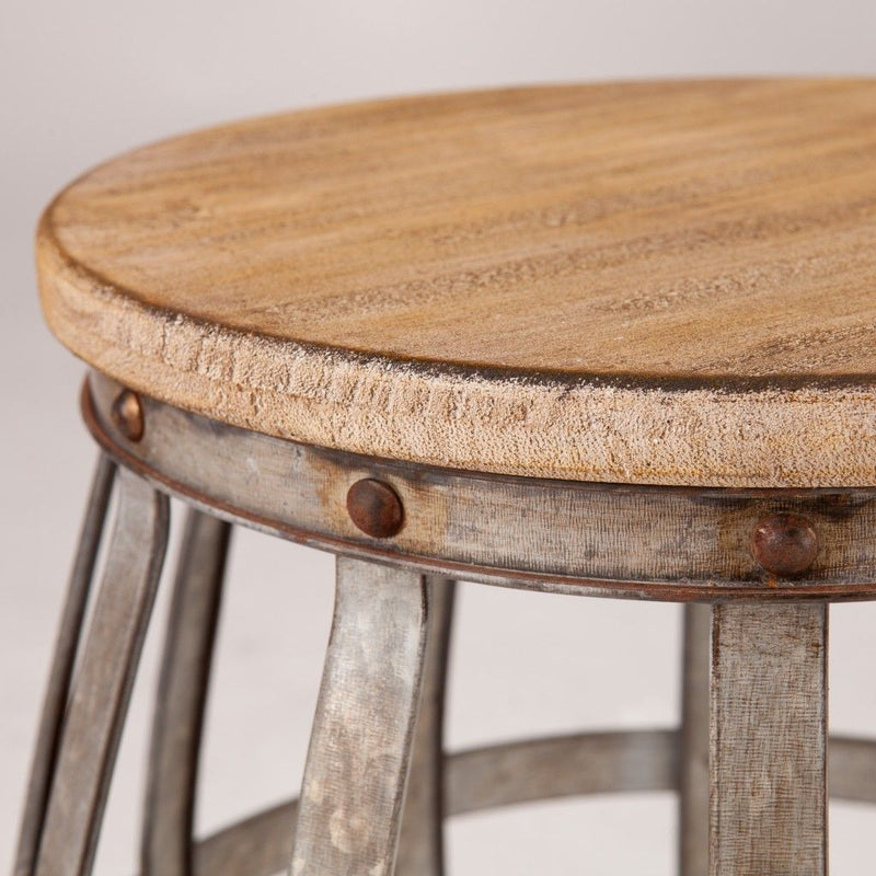 Manufactured Wood Round End Table - Silver / Natural