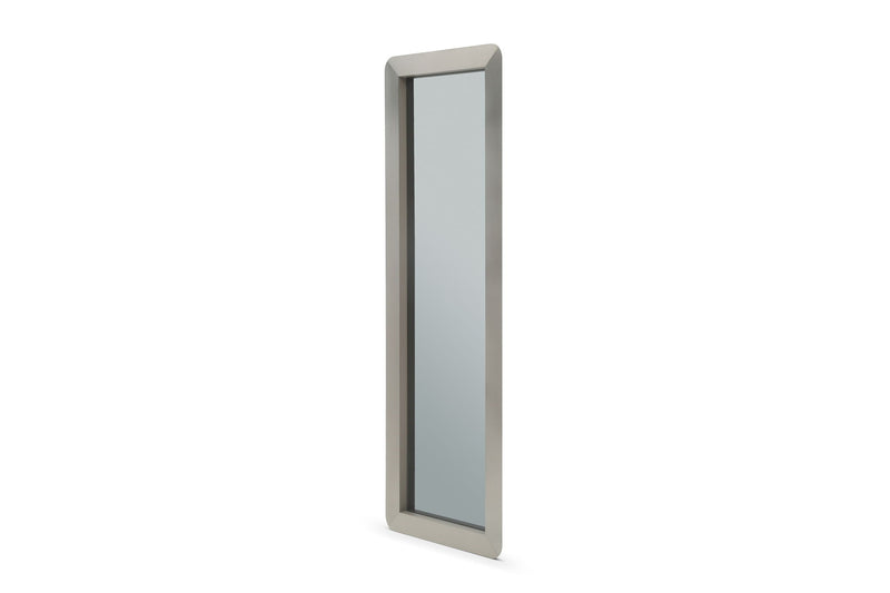 Metal Leaning Wall Mounted Framed Accent Mirror Accent - Silver