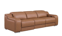 Load image into Gallery viewer, 103" Modern Italian Leather Reclining USB Sofa - Chestnut
