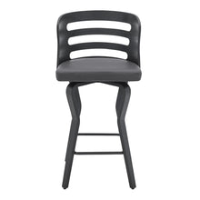 Load image into Gallery viewer, 35" Faux Leather Swivel Low Back Counter Height Bar Chair - Gray / Black

