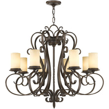Load image into Gallery viewer, 32" Eight Light Metal Dimmable Chandelier With Shades - Bronze
