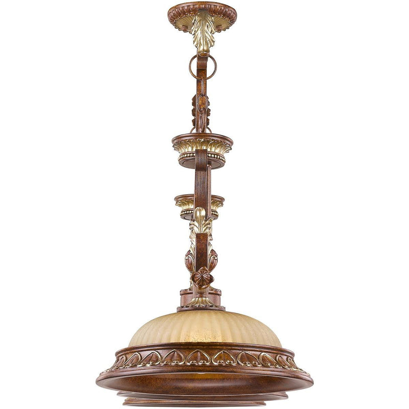21" Three Light Metal Dimmable Chandelier With Shades - Bronze