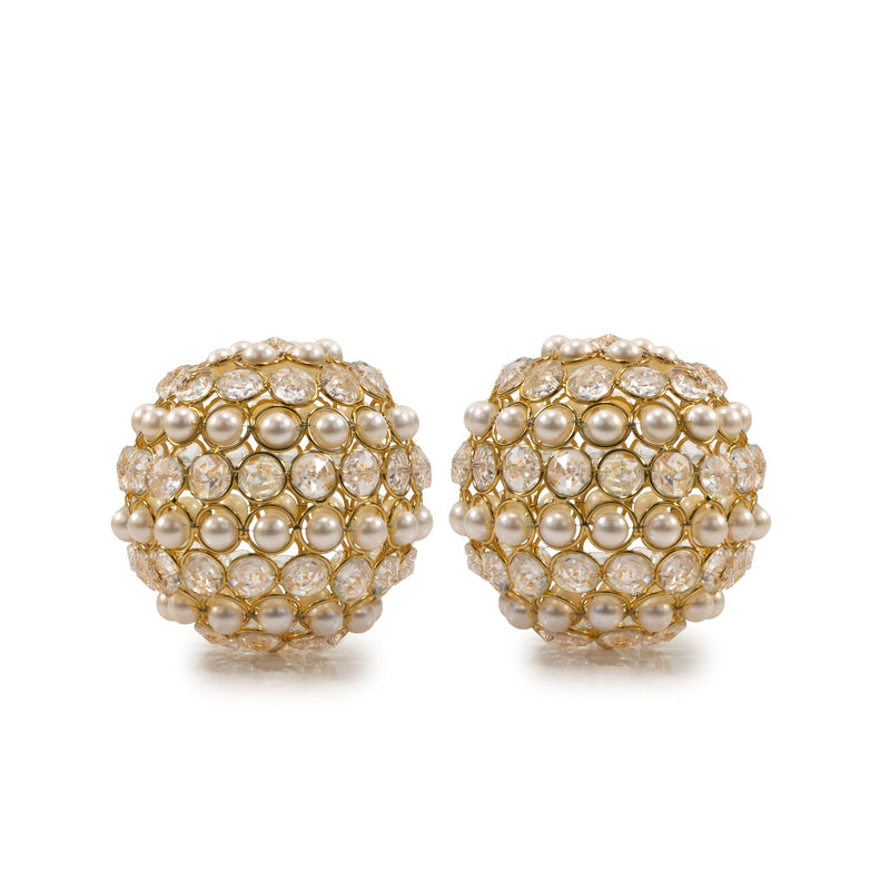 Decorative Orbs (Set of 2) - Gold / Pearl