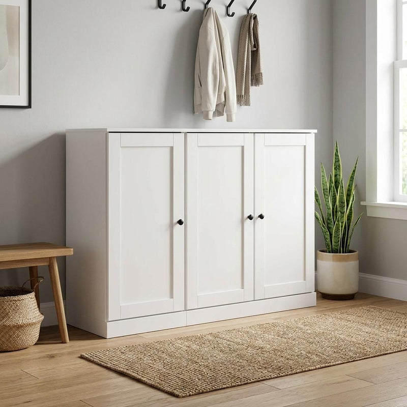 Solid Woodshoe Storage Cabinet (755987) - Off White