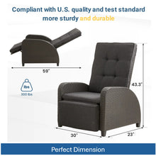 Load image into Gallery viewer, Adjustable Outdoor Lounge Chair, Plush Cushions &amp; Extendable Footrest - Gray
