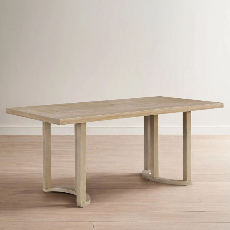 Contemporary 69 Inches Dining Table With U Shaped Trestle Base - Light Ash