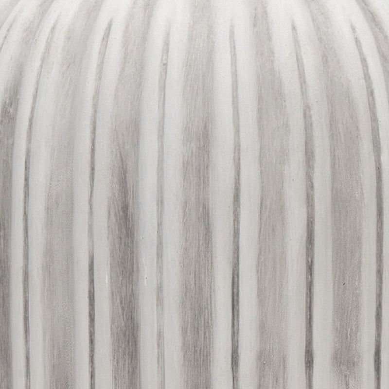 Striped Cylinder Floor Vase (608583) - Gray / White