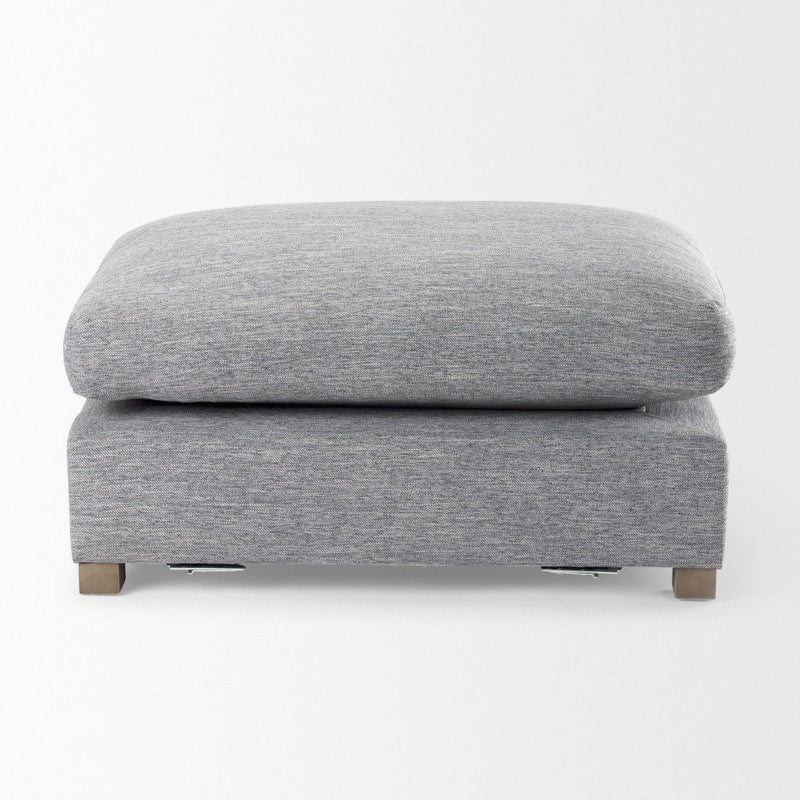 Fabric Pouf Ottoman (730852) - Gray / Brown