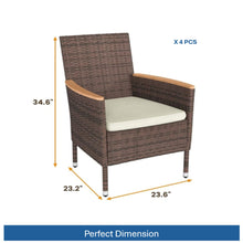 Load image into Gallery viewer, 4 Piece All-Weather Patio Dining Chair Set
