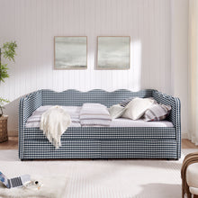Load image into Gallery viewer, Gingham Daybed With USB Charging Port, Wave-Shaped Design
