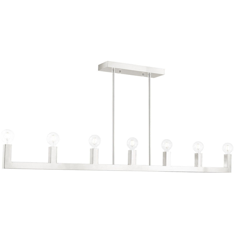 17" Seven Light Dimmable Chandelier With Shades - Nickel