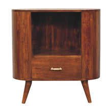 Load image into Gallery viewer, 30" Solid Wood Oval Accent Cabinet With One Drawer - Chestnut
