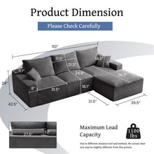 Load image into Gallery viewer, L Shaped Sectional Sofa, Full Compression 3 Seater Cloud Couch With Chaise
