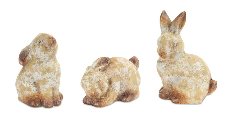 Terracotta Rabbit Tabletop Sculpture (Set of 6) - Gray And Brown