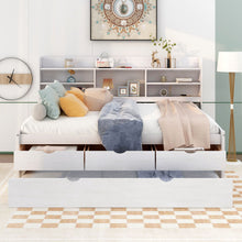 Load image into Gallery viewer, Captain Bed With Built In Bookshelves, 3 Storage Drawers, And Trundle
