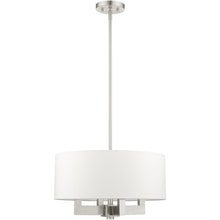 Load image into Gallery viewer, 19'' Four Light Dimmable Chandelier With Shades - Nickel
