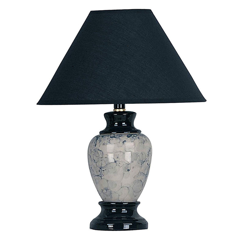 13" Ceramic Bedside Table Lamp With Black Shade - Black