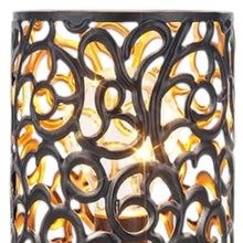 Load image into Gallery viewer, 7" Battery Operated Lamps With Pierced Cylinder Shades (Set of 2) - Black
