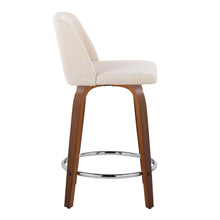 Load image into Gallery viewer, Toriano - Mid Century Modern Fixed Height Counter Stool With Swivel With Round Footrest (Set of 2)
