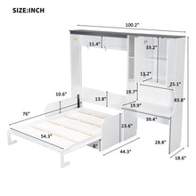 Load image into Gallery viewer, Multi Functional Murphy Bed With Sofa, Desk, And Storage Cabinet In, Full Size - White
