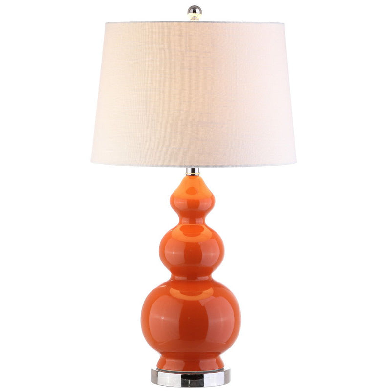 Novelty Table Lamp With Drum Shade - Coral