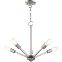 Load image into Gallery viewer, 18" 5-Light Dimmable Chandelier With Shades - Nickel
