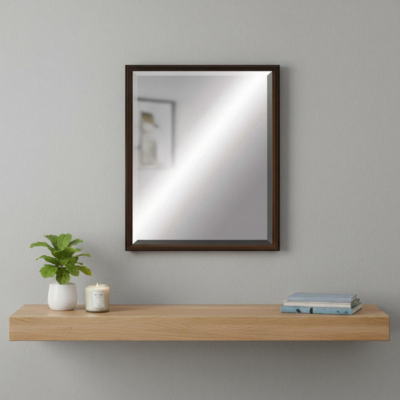 31" Wood Accent Mirror - Bronze