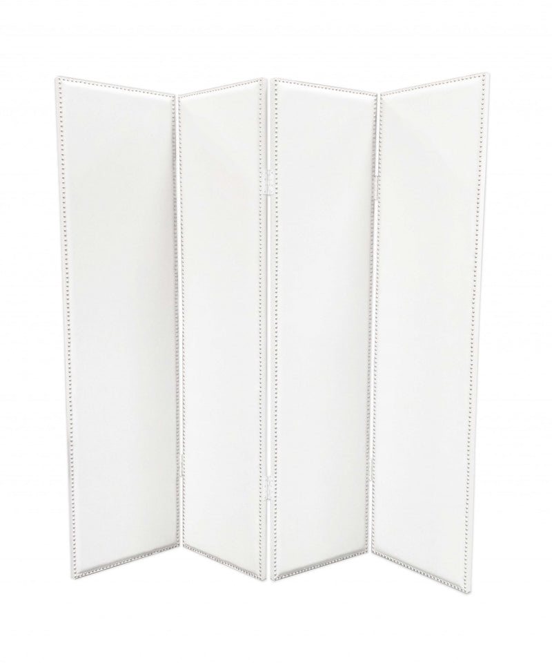 Faux Leather Screen - White