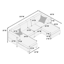 Load image into Gallery viewer, Modern Design Sectional Set With Right And Left Arm Chaise
