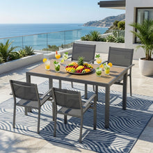 Load image into Gallery viewer, 5 Piece Patio Dining Set With Table And Chairs For Outdoor Use - Gray
