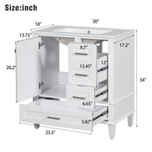 Load image into Gallery viewer, Bathroom Vanity, Modern Bathroom Cabinet With Sink Combo Set, Bathroom Storage Cabinet With A Soft Closing Door And 3 Drawers, Solid Wood Frame
