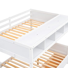 Load image into Gallery viewer, Twin over Full Bunk Bed with Shelfs, Storage Staircase and 2 Drawers, White
