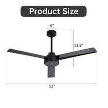 Load image into Gallery viewer, Ceiling Fan Without Light, 3 Blades Farmhouse Ceiling Fan With Remote Control 6-Speed Reversible Dc Motor For Living Room, Bedroom, Kitche
