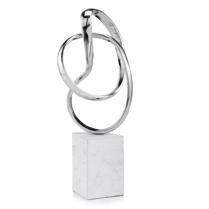 Marble Sculpture - Silver / White