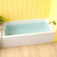 Load image into Gallery viewer, Alcove Soaking Bathtub With Skirt - Back-To-Wall Design, Compact - Glossy White
