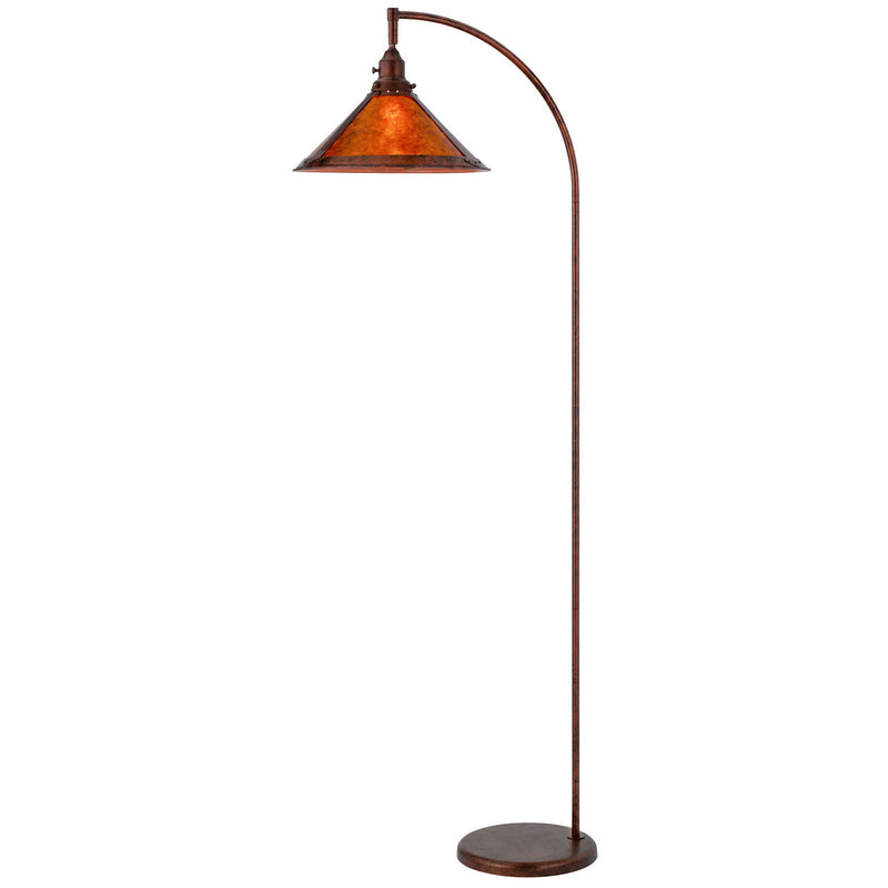 Traditional Shaped Floor Lamp With Rust Empire Shade - Rust