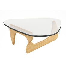 Load image into Gallery viewer, Glass And Solid Wood Triangle Coffee Table - Clear And Natural
