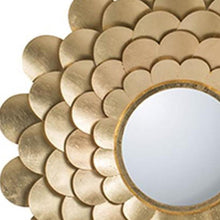 Load image into Gallery viewer, 32" Scalloped Iron Framed Accent Mirror - Gold
