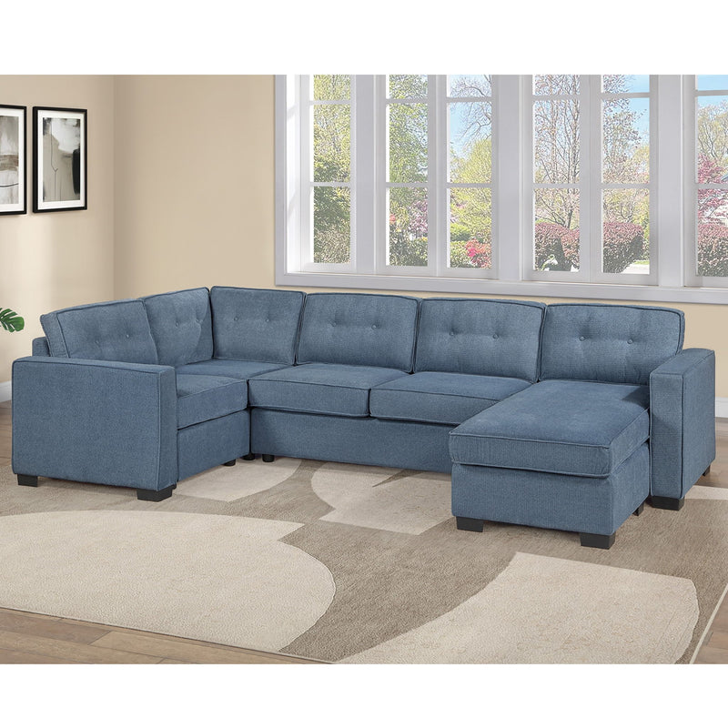 Reversible Chaise U - Sectional Couch, Living Room 3 Piece Set