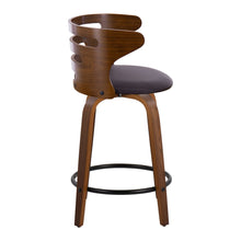 Load image into Gallery viewer, Cosini - Mid-Century Modern Fixed Height Counter Stool With Swivel With Round Footrest (Set of 2) - Walnut / Brown
