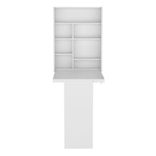 Load image into Gallery viewer, Wall Foldable Table With Multiple Shelves - White
