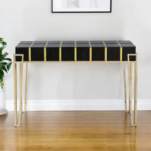 Load image into Gallery viewer, Mirrored Glass Console Table - Black And Gold
